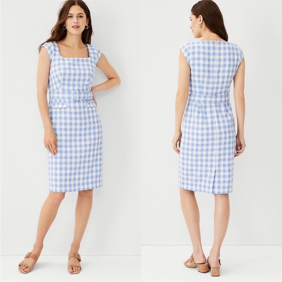 Ann Taylor Dresses & Skirts - Ann Taylor Gingham Belted Sheath Dress Womens Size 2